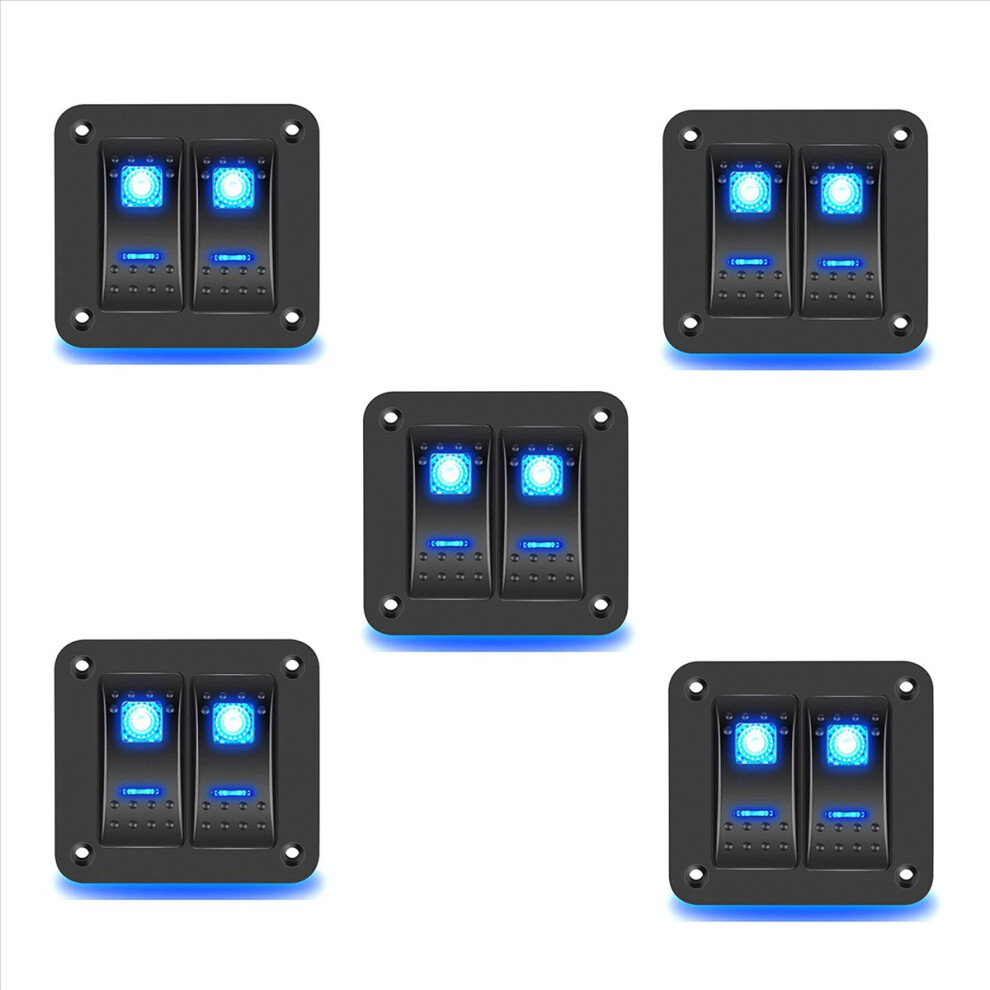 5X 2 Gang Rocker Switch Panel 5Pin On Off Pre-Wire 4851335375693