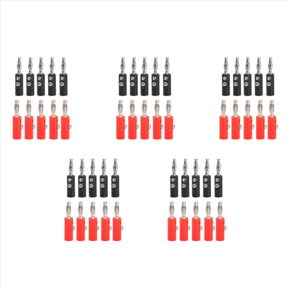 4Mm Insulated Banana Plugs Connectors Jack New 50P Red 4851335384343