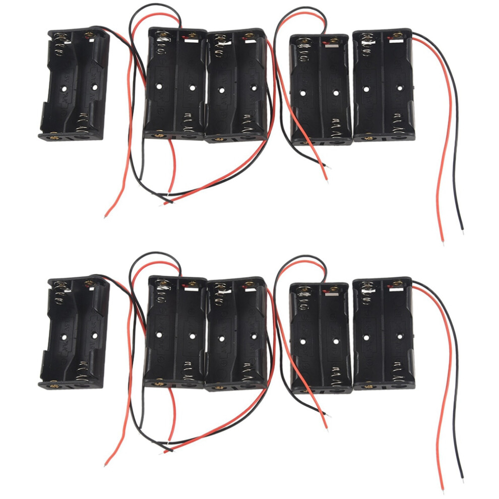 Photos - Radio / Clock 10 Pcs 2 x 1.5V AA Battery Holder Case Box Black W