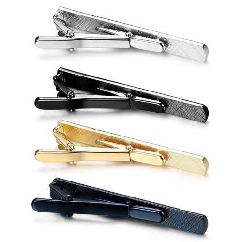 8Pcs Tie Clips for Men Bar Clip Set Regular Ties N 2