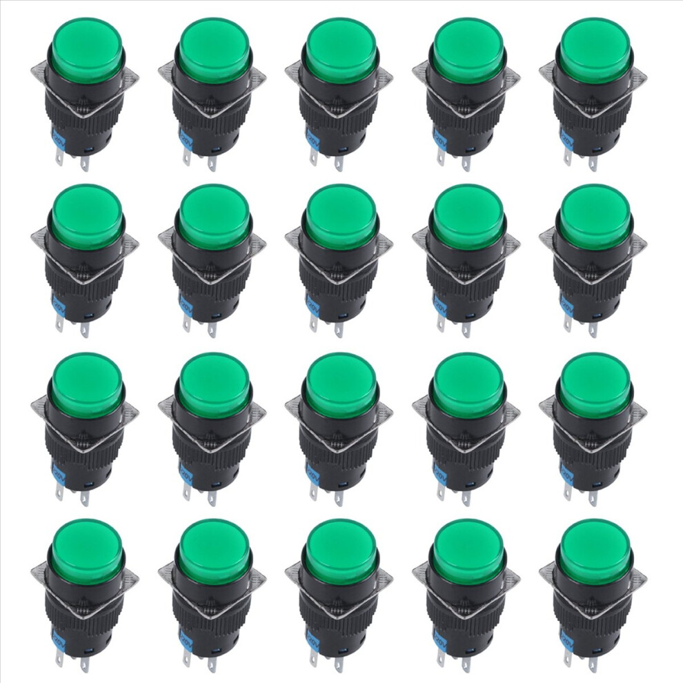 20X Ac 250V 5A Spdt 1No 1Nc 5 Pins Latching Green 4851335384244