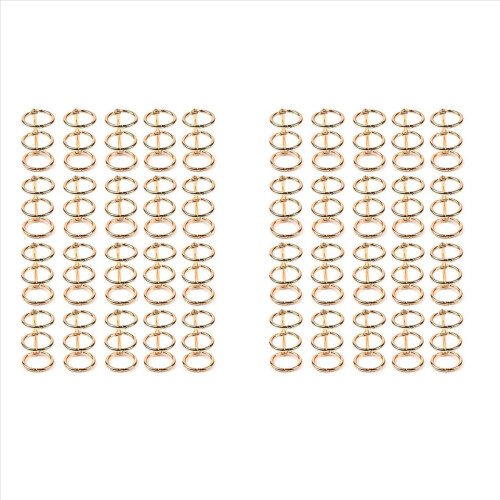 40Pcs 3 Ring Gold Book Rings Leaf Binders Office S