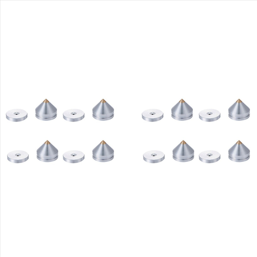 8Set Hifi Audio Foot Spikes Cone Floor Nail Alumin Silver 4851335395622