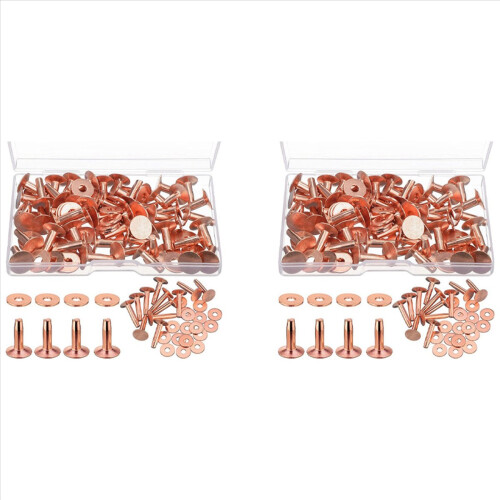 100 Sets Copper Rivets and Burrs, for Leather Belt