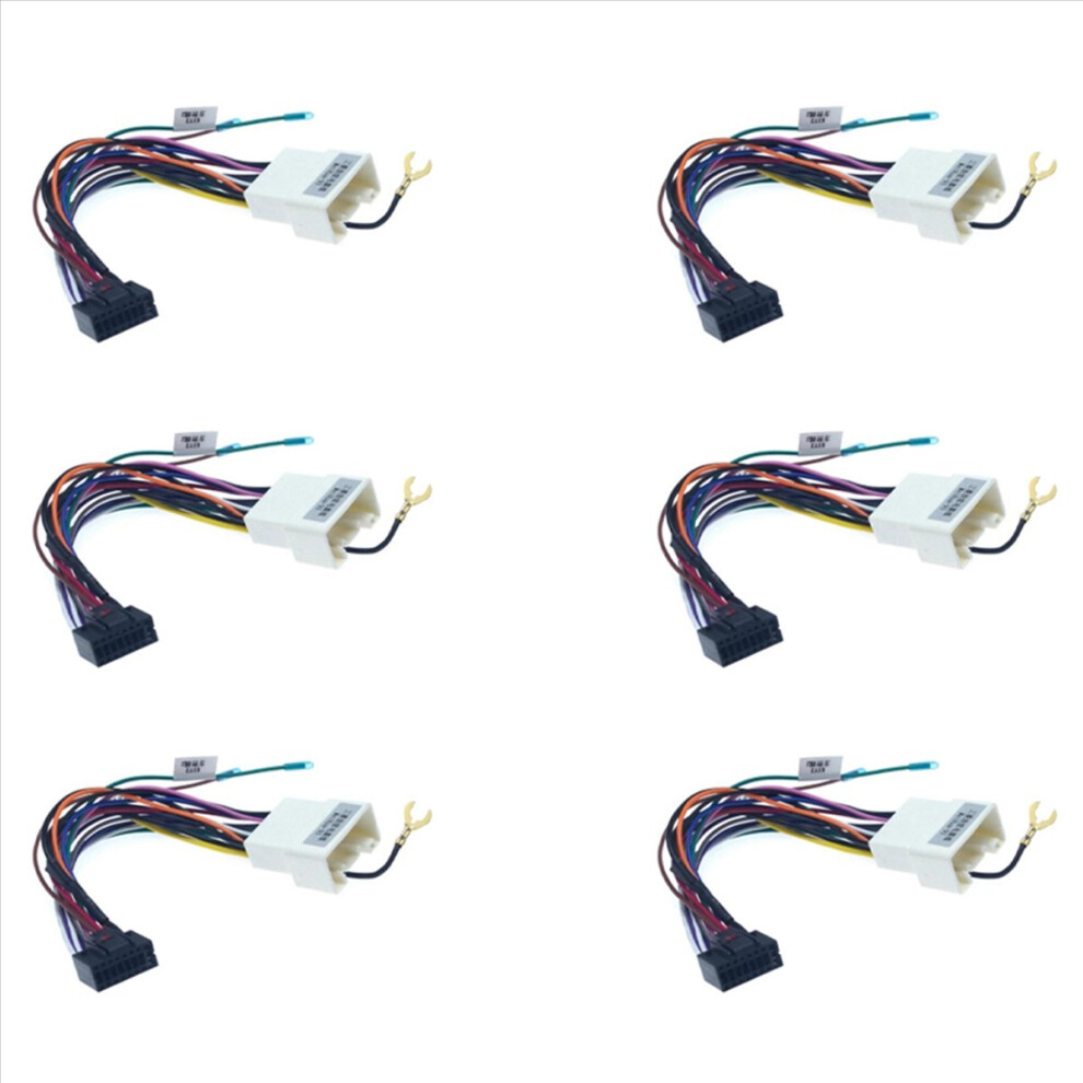 6Pc Car Stereo Radio 16Pin Adaptor Wiring Harness 4851335302248