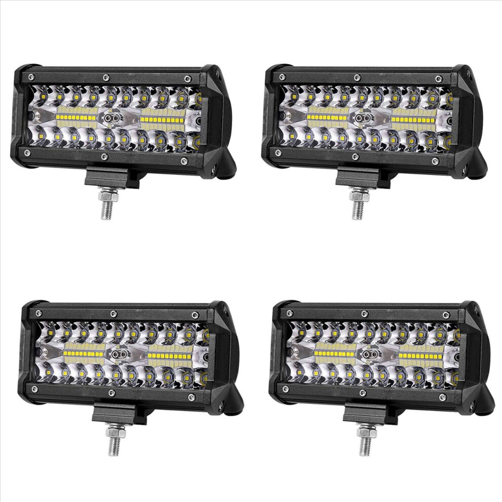 4X 7 Inch 120W Combo Led Bars Spot Flood Beam Light 4851335304969