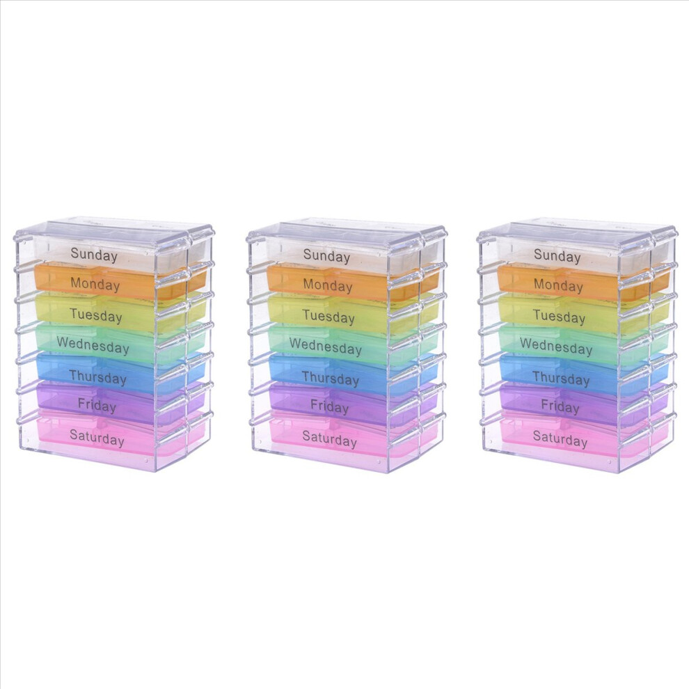 Semoic 3X Medicine Weekly Storage Pill 7 Day Tablet Sorte