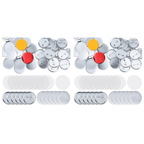 200 Sets Round Button Parts Blank Making Supplies