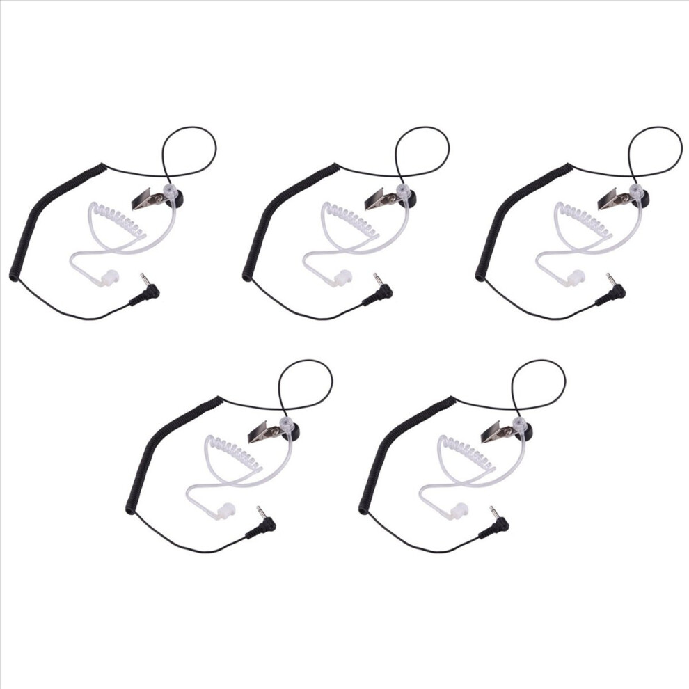 5Pcs 3.5Mm Listen Only Acoustic Tube Earpiece For Black/White 4851335304761