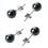 2X + 925 Sterling Silver Earrings Ear Studs 0.23 i 2