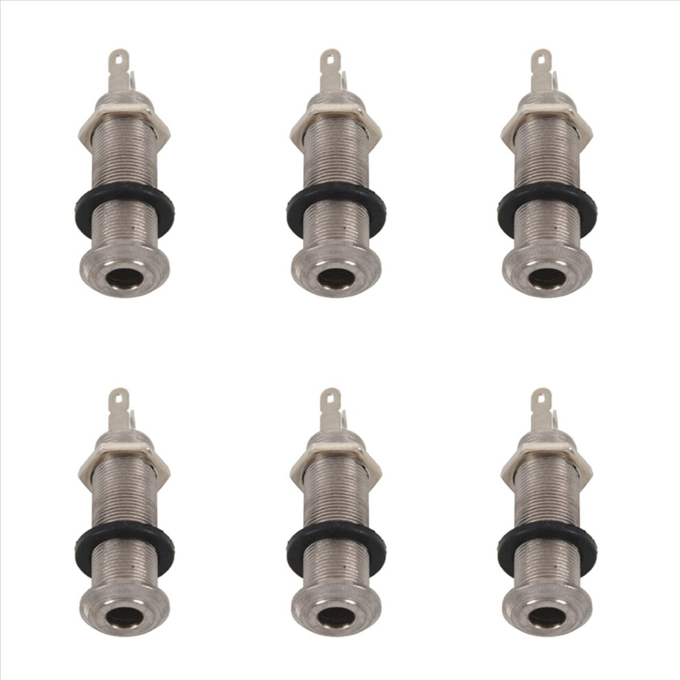 6X Electric Guitar Jack Chrome Threaded Cylinder O-image-OPC-PN86BMR-NEW