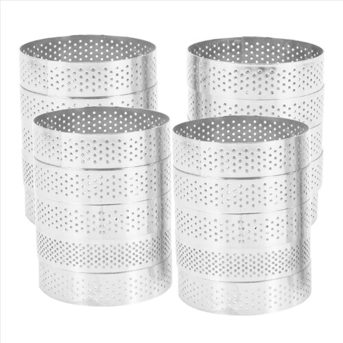 100Pcs Circular Tart Rings with Holes Fruit Pie Qu 2