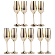 10Pcs Shatterproof Stainless Champagne Glasses Bru