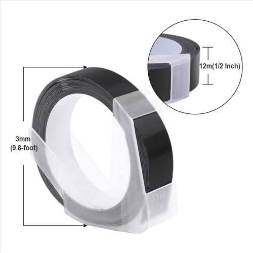 10 Pack Label Tape for Embossing 12mm 3D Emboss La 1