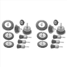18PC Coarse Crimped Wire Wheel Cup Pen Brush Set f