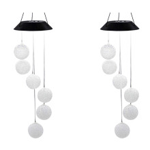 2X Outdoor Solar-Powered Hanging Wind Chime, Windc