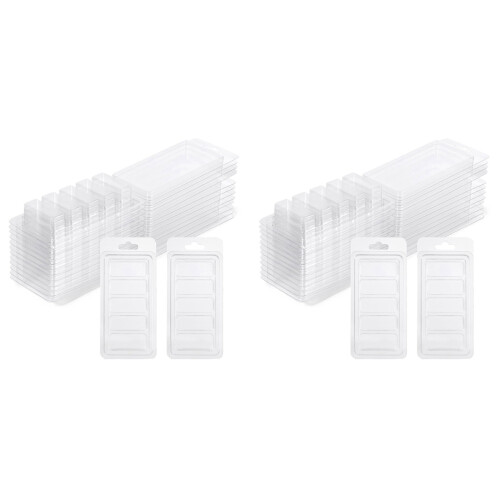 100 Pcs Wax Melt Containers, 5-Cavity Clamshell Mo 1