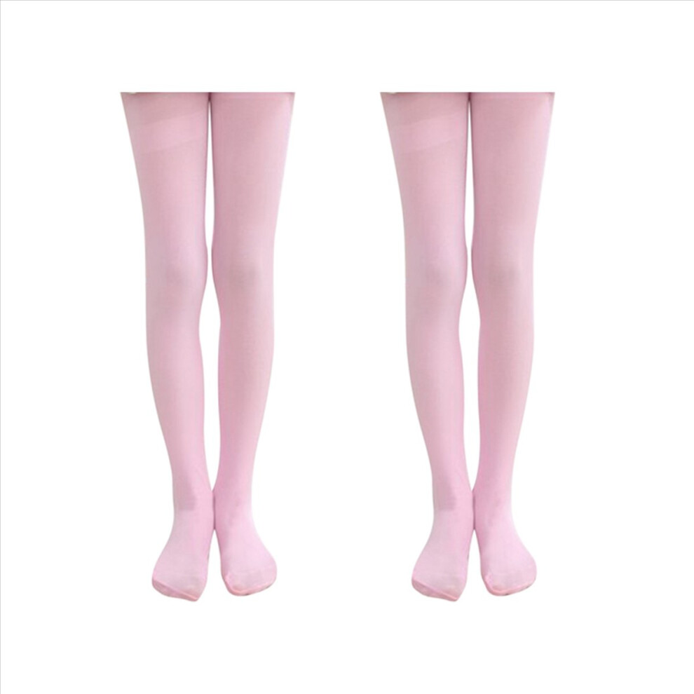 Semoic Pink 2X Kids Girls Velvet Ballet Tights Dance Sock