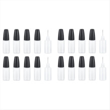 20Pcs Precision Tip Applicator Bottles, 10Ml/0.34Oz Dispensing Needle Bottle PET Empty Glue Bottle with Sealing Cap