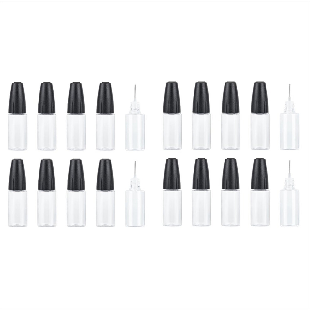 20Pcs Precision Tip Applicator Bottles, 10Ml/0.34Oz Dispensing Needle Bottle Pet Empty Glue Bottle With Sealing Cap 4853137786516