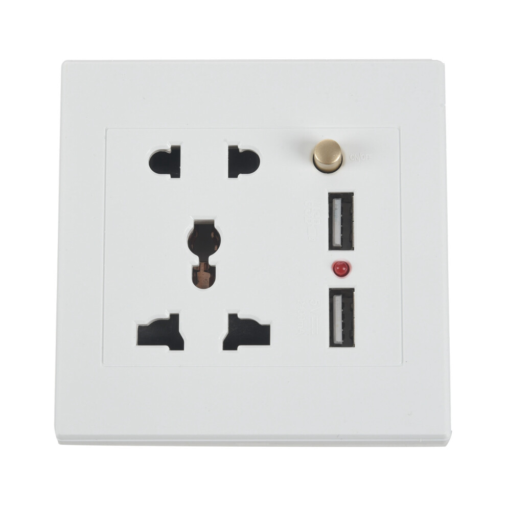 2.1A Dual Usb Wall Charger Socket Adapter Universial Power Outlet Panel Wite Switch 4853137785304