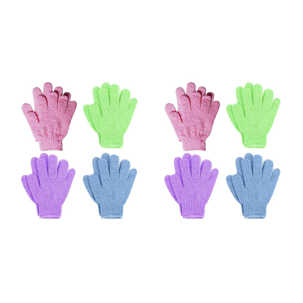 8 Pair Shower Bath Gloves Exfoliating Wash Skin Spa Massage Body Scrubber Cleaner