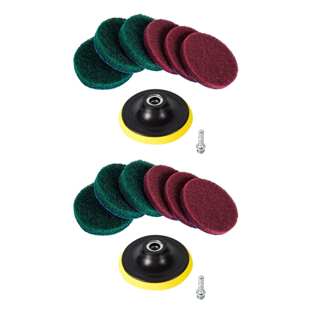 2X 4 Inch Drill Power Brush Tile Scrubber Scouring Pads Cleaning Kit, Heavy Duty Household Cleaning Tool 4854179437589