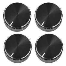 4x Schwarzes Aluminium-Lautstärkeregler-Drehrad für Verstärker