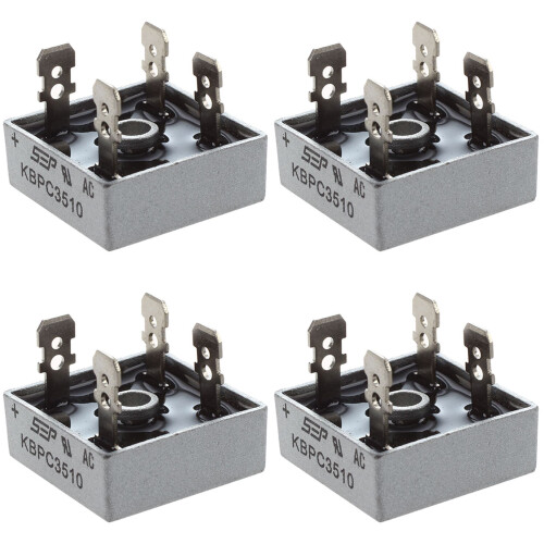 4X KBPC3510 35A 1000V Single Phase Square Diode PCB Bridge Rectifier
