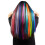 39 pezzi di extension per capelli colorate con clip, 55 cm, sintetiche e lisce, arcobaleno 3