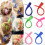 39 pezzi di extension per capelli colorate con clip, 55 cm, sintetiche e lisce, arcobaleno 2