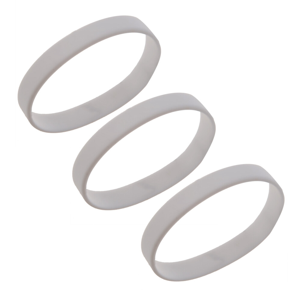 3X Fashion Silicone Rubber Elasticity Wristband Wrist Band Cuff Bracelet Bangle White 4853137745551