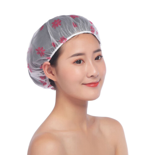 20 gorros de ducha impermeables con punta elástica para mujer, reutilizables 1