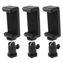 3x 2-in-1 Handyhalterung mit 360-Kugelkopf und Blitzschuhadapter, passend für DSLR- und SLR-Kameras