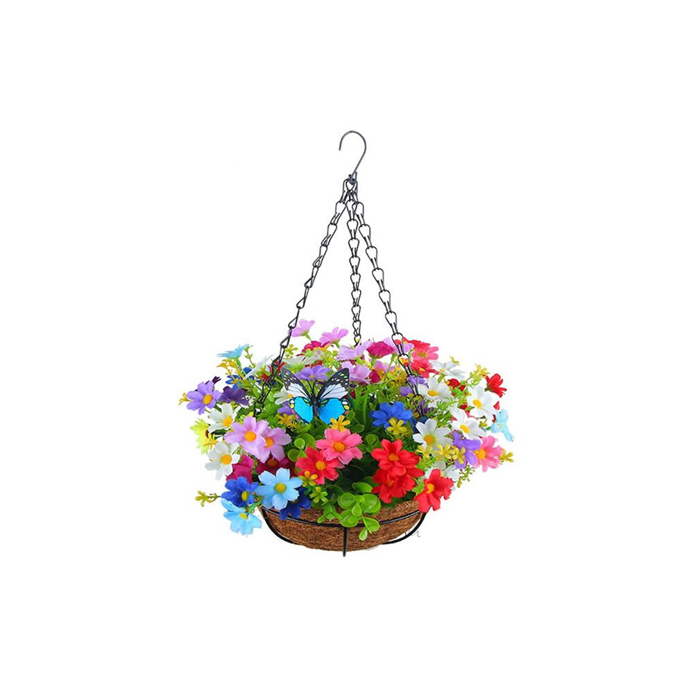 Artificial Hanging Flowers in Basket for Patio Lawn Garden Decor, for the Decoration of Outdoors and Indoors-Multicolor
