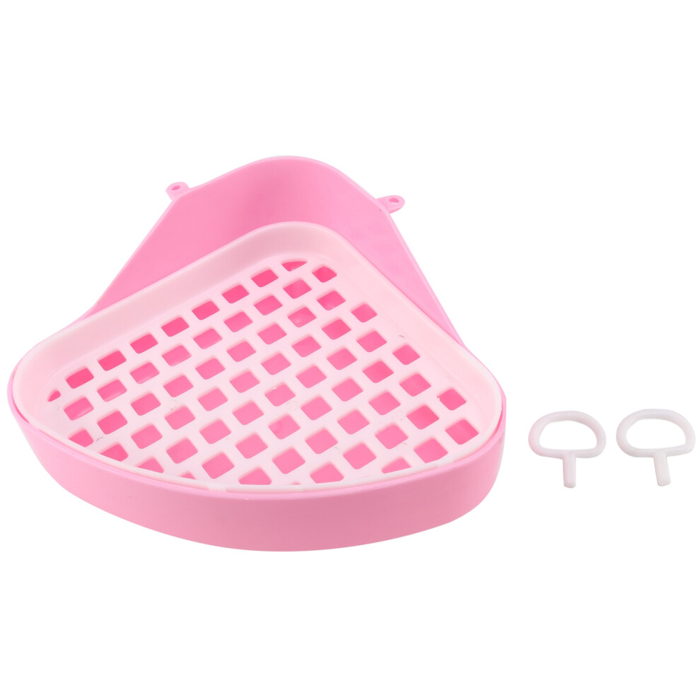 Pink Toilet Litter Tray,Small Animal Toilet Corner Potty, Pet Litter Trays Corner For Hamster (Pink)