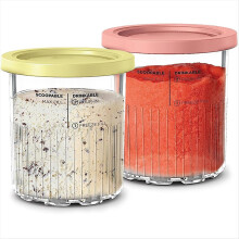 For Creami Deluxe 11-In-1 XL Family Size NC500/NC501 Pints 24 Oz - Dishwasher Safe, , Leak Proof 2 Pcs