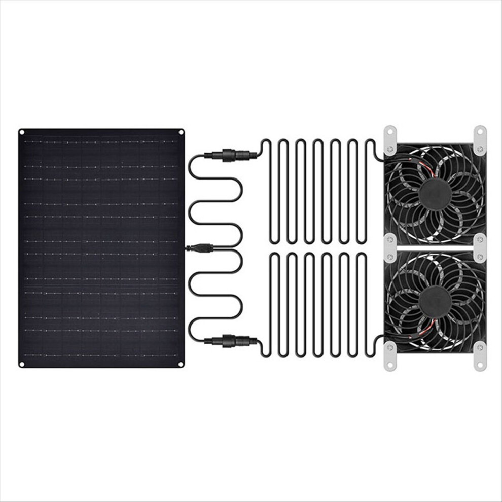 Solar Powered Fan For Dog House 15W Waterproof Solar Panel Dual Exhaust Fans For Shed Chicken Coop Dog House Ventilation 4853137703780