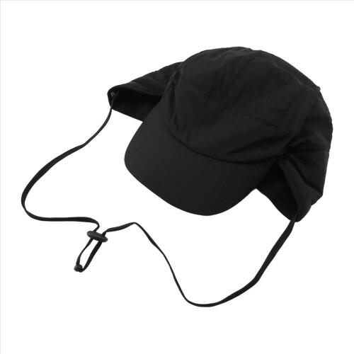 Waterproof Winter Hats Warm Polyester Lined Earflaps Baseball Cap,Black 1