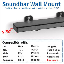 Universal Soundbar Wall Mount Kit Mounting Brackets for Song Soundbar