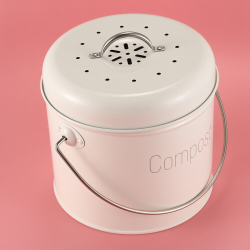 Compost Bin 3L - Stainless Steel Kitchen Compost Bin - Kitchen Composter for Food Waste - Coal Filter 2