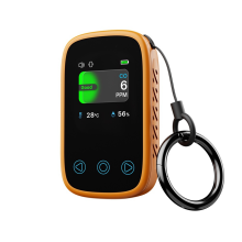 Travel Carbon Monoxide Detector Rechargeable CO Alarm Portable Mini Camping Tent Alarm with Color HD Screen,Orange