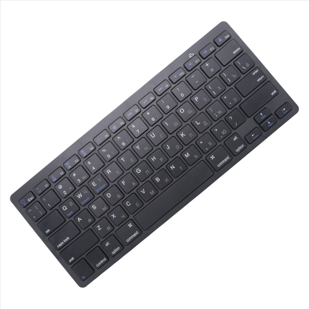 Russian Keyboard Ultra-Thin Wireless Bluetooth Keyboard, For Ios Android Tablet / Laptop - Black 4852463361367