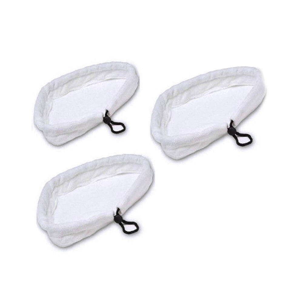 3Pcs Super Absorbent Microfibre Cloth Steam Cleaning Pad Accessories Washable Steamer Cleaner Mop Floor Mop White