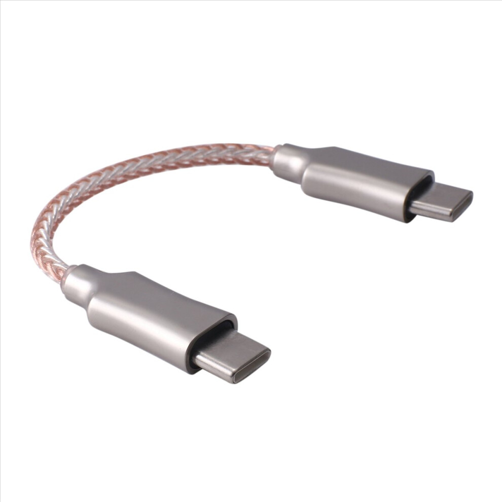 Portable Decoding Amp Otg Cable Type-C To Type-C Recording Line 8-Core Audio Cable For Hifi Headphone Otg Adapter Silver 4852463360070