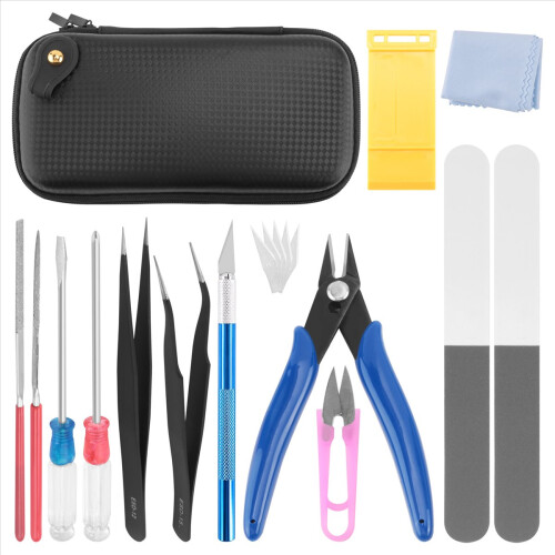 15 PCS Model Tools Kit Modeler Basic Tools Hobby Building Tools Kit for Buildings Cars Airplanes Model Assemble