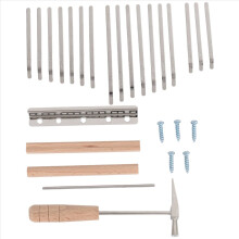 17Keys Kalimba DIY Kit Thum Piano Replacement Parts with Keys Bridge Tuning Hammer Kit Kalimba Accessories