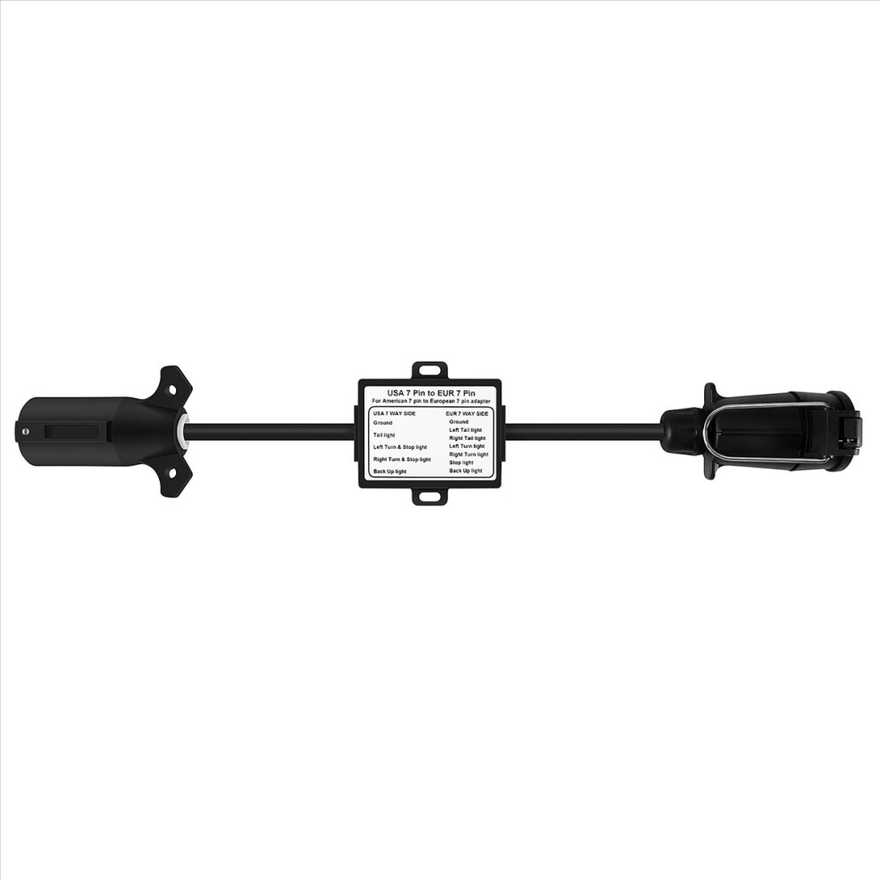 Usa To Eu Trailer Converter Us 7-Way Blade Socket To Eu 7-Pin Round Plug Light 4853137714182