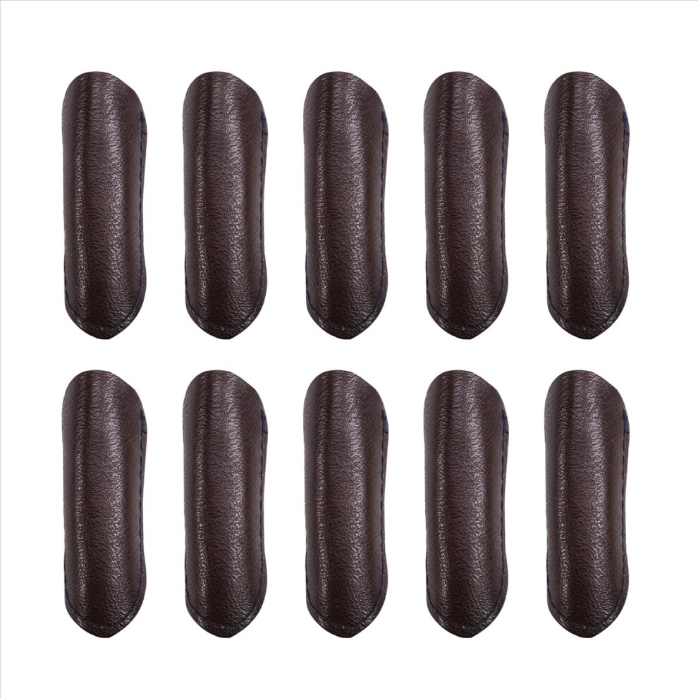 10Pcs Leather Finger Protector Finger Thimble Guards Tools For Hand Craft Jewelry Making,Half Pack Brown 4852423561806
