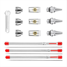 Reinigungs- und Reparaturset für Airbrush-Sprühgeräte, Edelstahl-Nadelbürsten-Set (0,2 mm, 0,3 mm, 0,5 mm Düsennadeln)